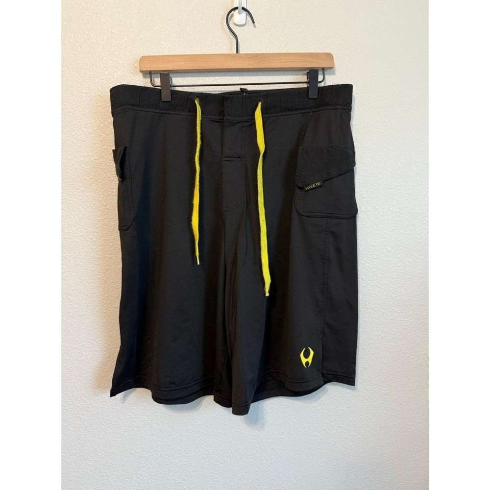 Hylete Men's Shorts Gym Stretch Training Athletic Performance,‎ Black - Size:XL